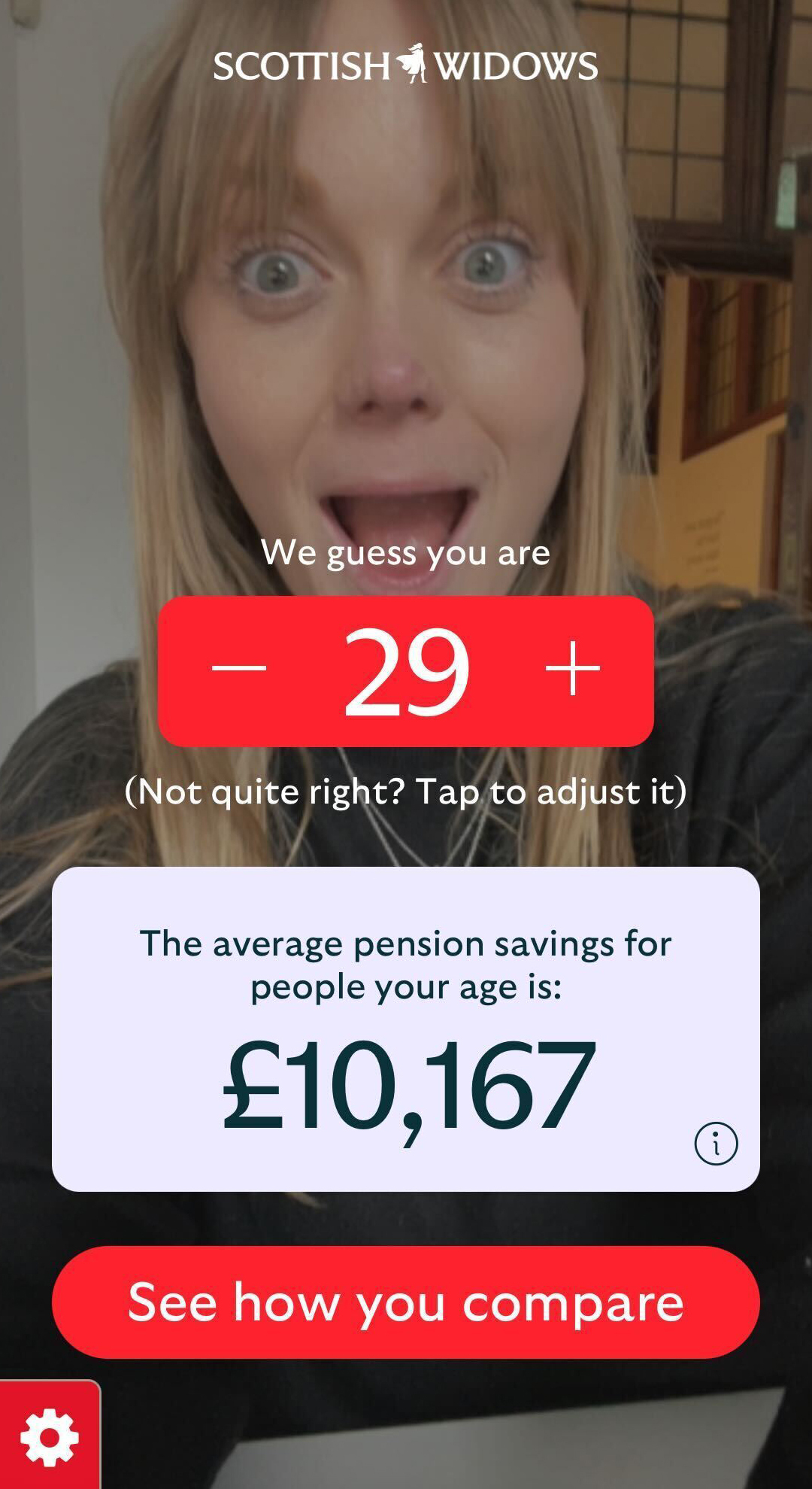Person with surprised reaction to the online Pension Mirror