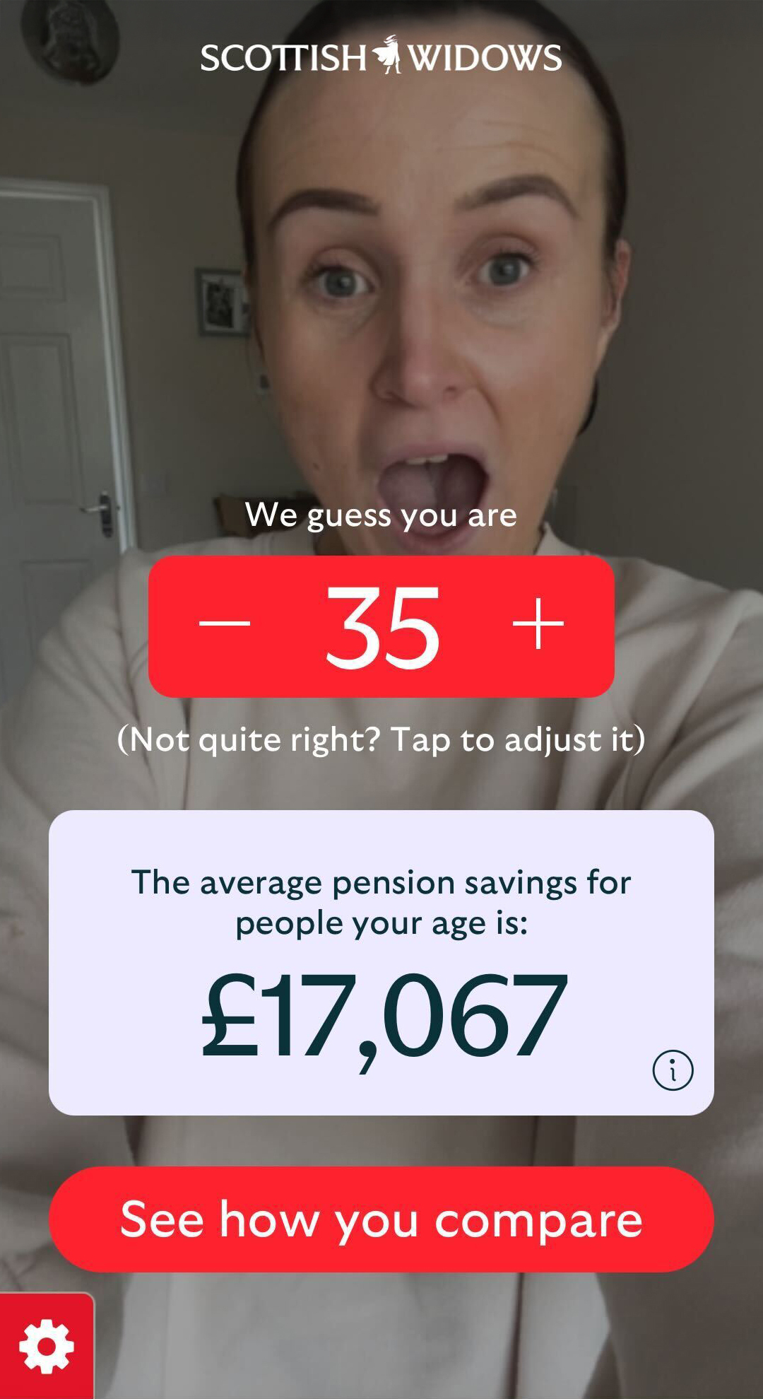 Person with surprised reaction to the online Pension Mirror