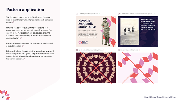 Brand guidelines - pattern application