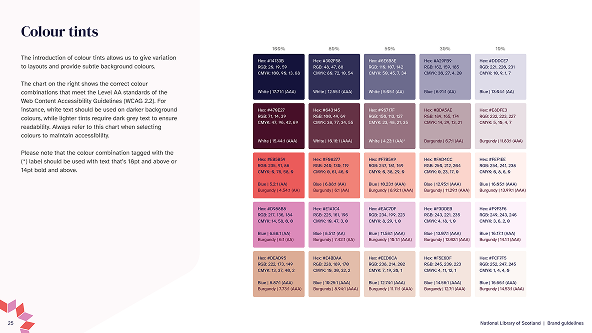 Brand guidelines - colour tints