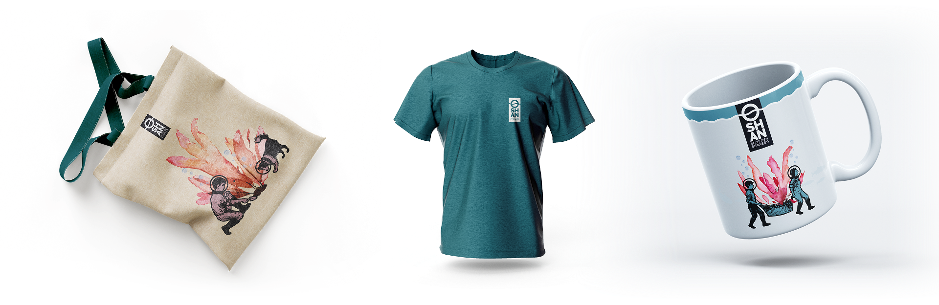 Tote bag, T-shirt and Coffee mug