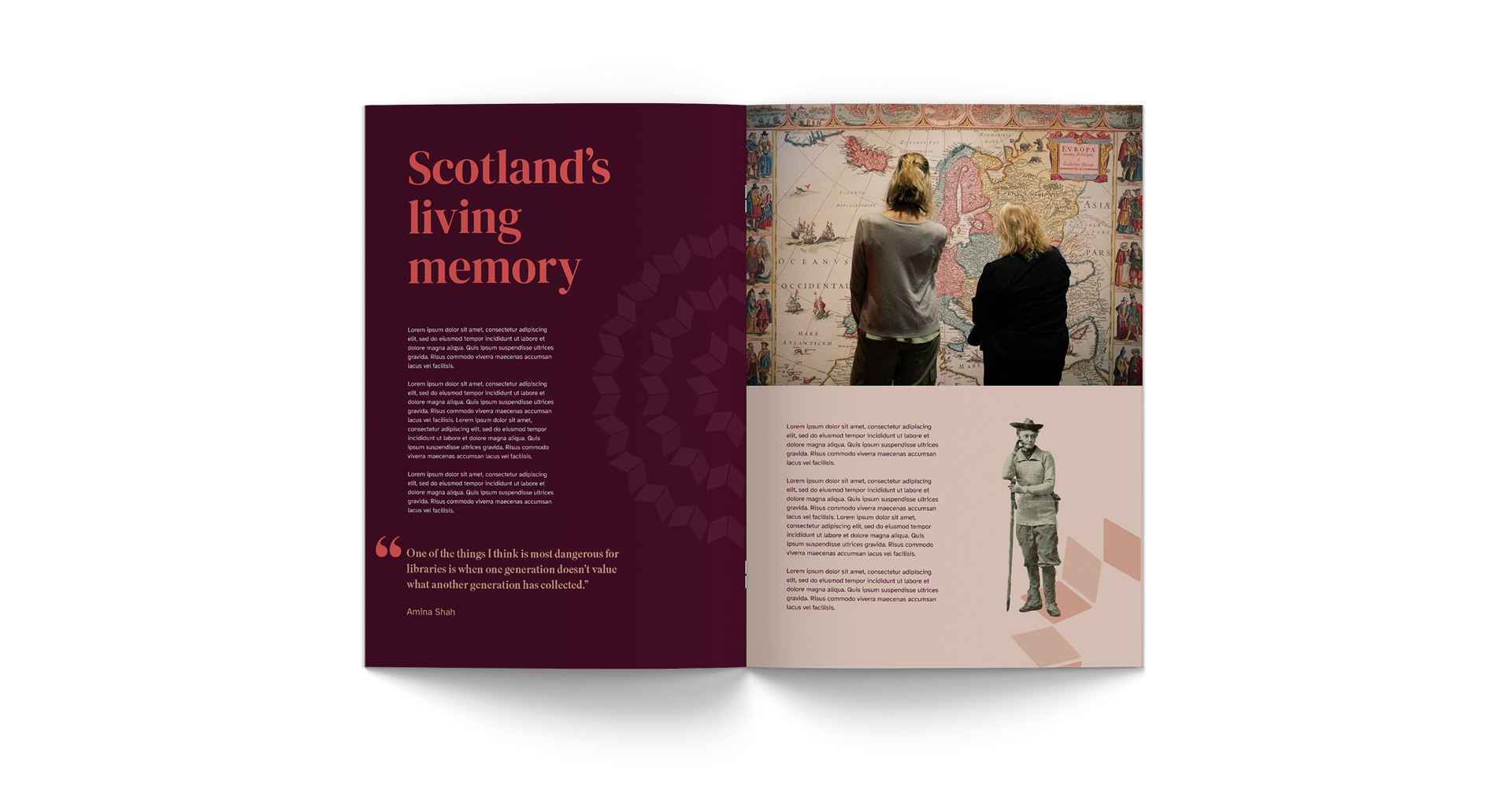 Example brochure inside page layout