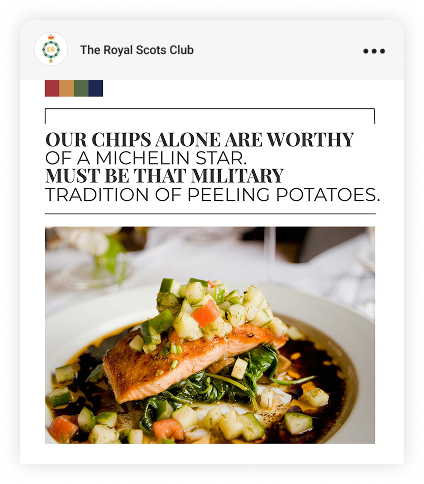 As for the Royal Scots Club, well presented meal