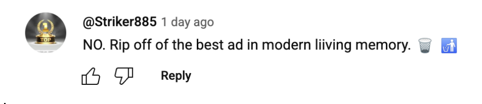 Twitter response to ad