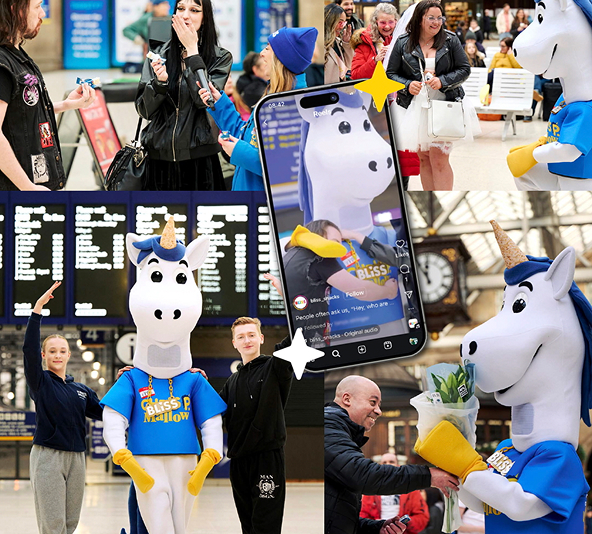 Collage of images showing social media activity