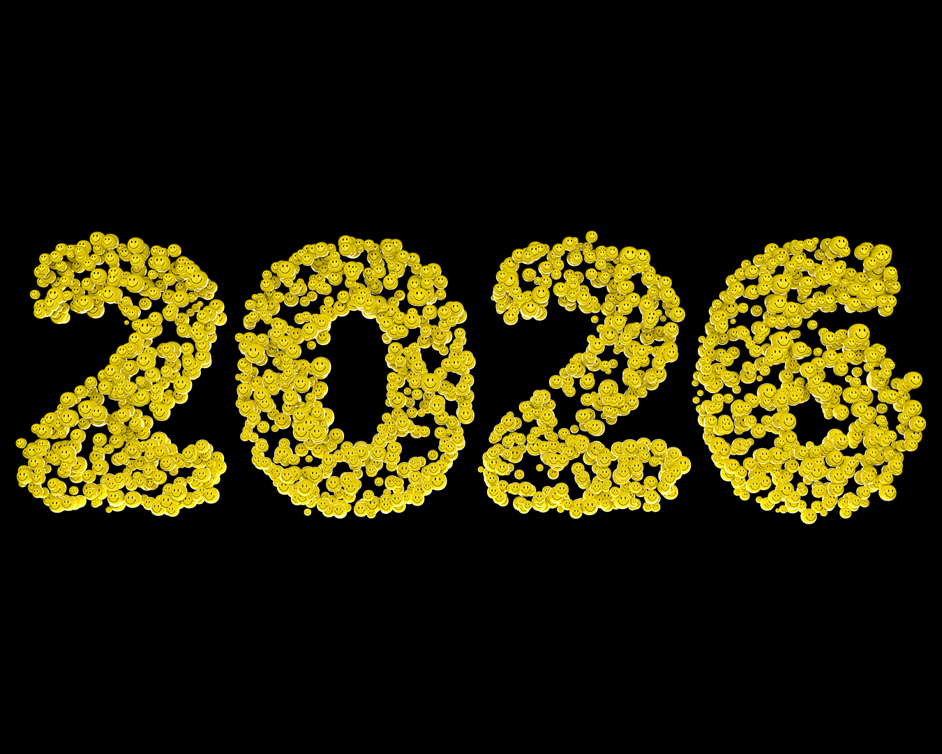 Smiley faces that make up 2026