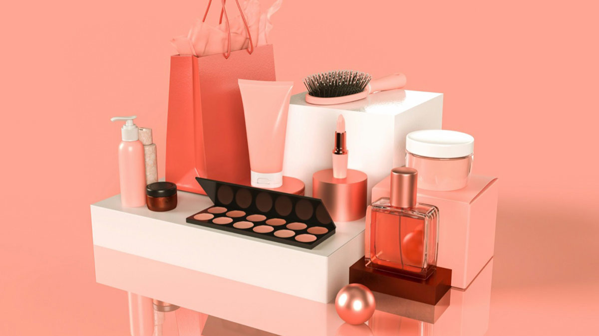 Pink cosmetics in an AI style