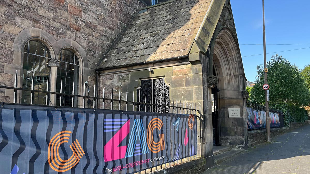 ZAG banner outside Union House on Inverleith Terrace
